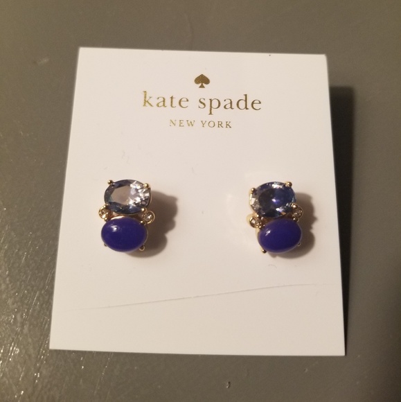 kate spade Jewelry - Kate Spade "Shine On" Blue Studs